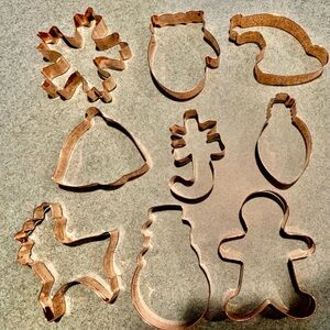 Copper Holiday Cookie Cutters Set
